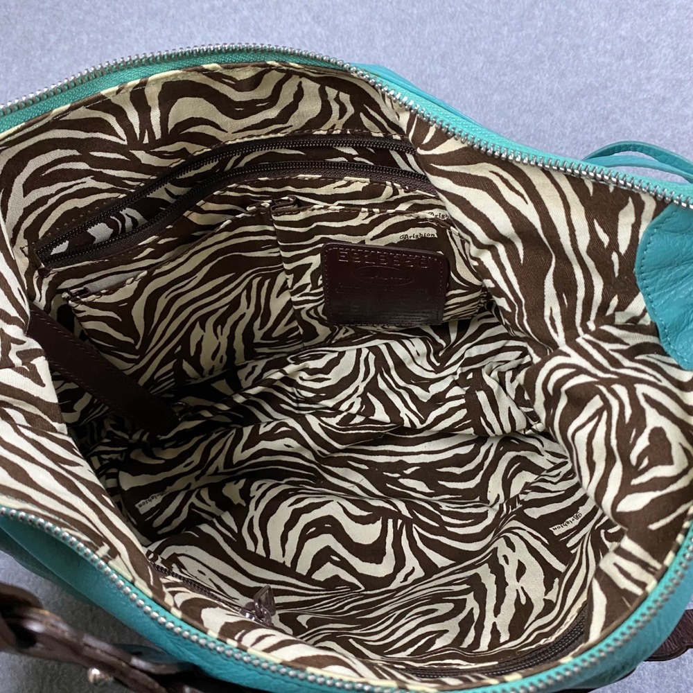 Brighton Kodiak Shoulder Bag Women Turquoise‎ Leather Tassel Floral Charm - Picture 10 of 16
